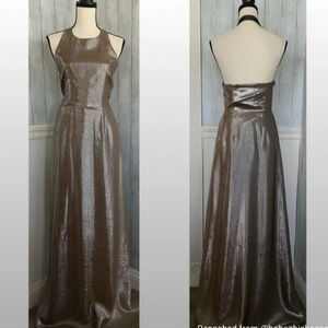 NWT Olcay Gulsen Silk Halter Neck Backless Maxi Gown